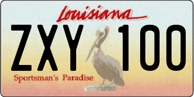 LA license plate ZXY100