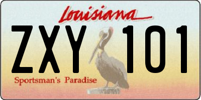LA license plate ZXY101