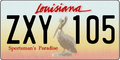 LA license plate ZXY105