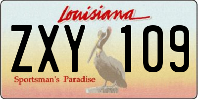LA license plate ZXY109