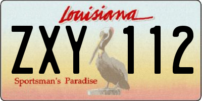 LA license plate ZXY112