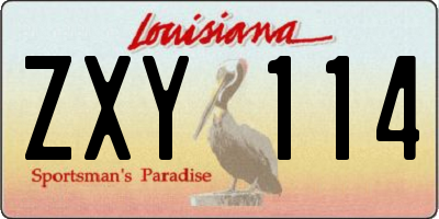 LA license plate ZXY114