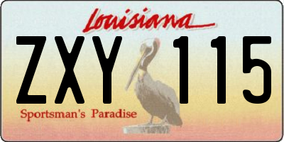 LA license plate ZXY115