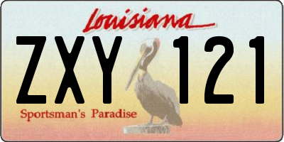 LA license plate ZXY121