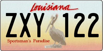 LA license plate ZXY122