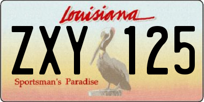 LA license plate ZXY125