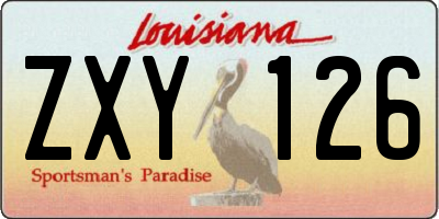 LA license plate ZXY126