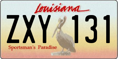 LA license plate ZXY131