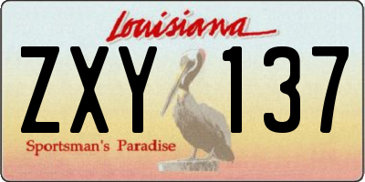 LA license plate ZXY137