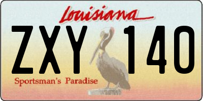 LA license plate ZXY140