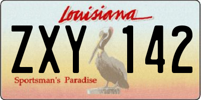 LA license plate ZXY142