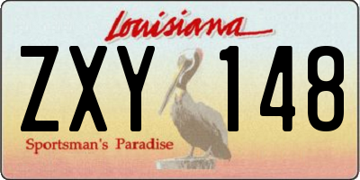 LA license plate ZXY148