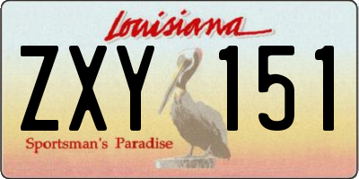 LA license plate ZXY151