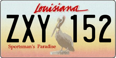 LA license plate ZXY152