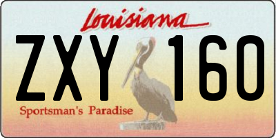 LA license plate ZXY160