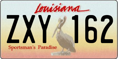 LA license plate ZXY162