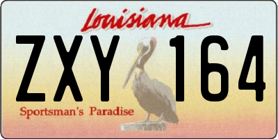 LA license plate ZXY164