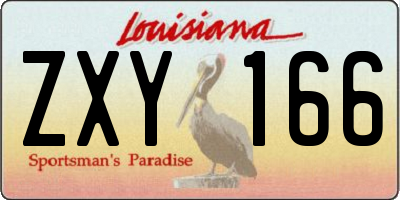 LA license plate ZXY166