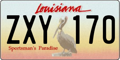 LA license plate ZXY170