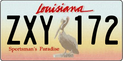 LA license plate ZXY172