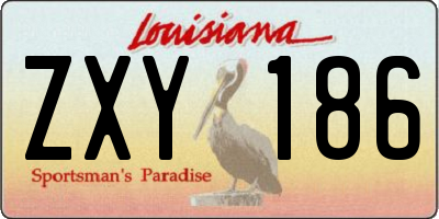 LA license plate ZXY186