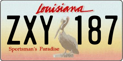 LA license plate ZXY187