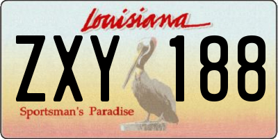 LA license plate ZXY188