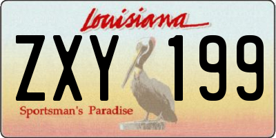 LA license plate ZXY199