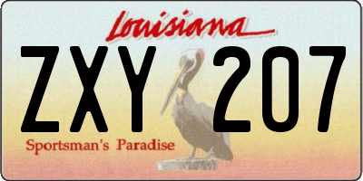 LA license plate ZXY207