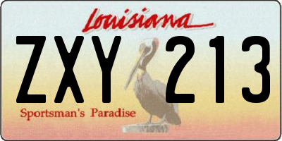 LA license plate ZXY213