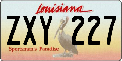 LA license plate ZXY227