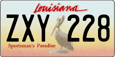 LA license plate ZXY228