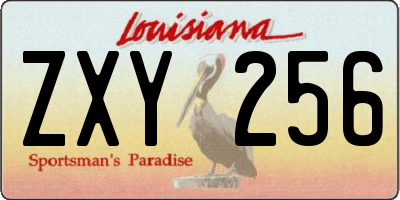 LA license plate ZXY256