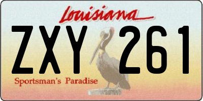 LA license plate ZXY261