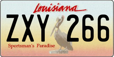 LA license plate ZXY266