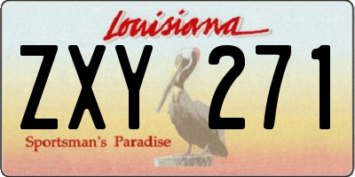 LA license plate ZXY271