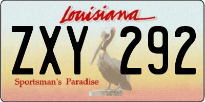 LA license plate ZXY292