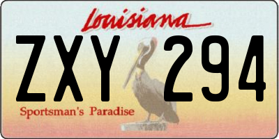 LA license plate ZXY294