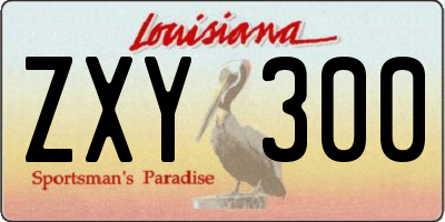 LA license plate ZXY300