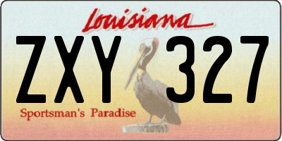 LA license plate ZXY327