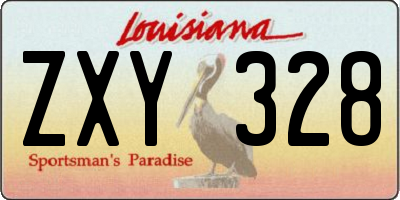 LA license plate ZXY328