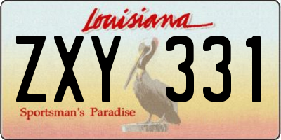 LA license plate ZXY331