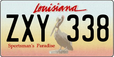 LA license plate ZXY338