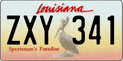 LA license plate ZXY341