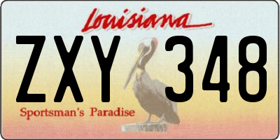 LA license plate ZXY348