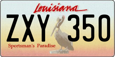 LA license plate ZXY350