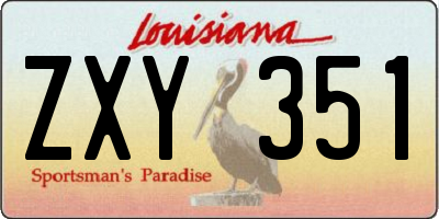 LA license plate ZXY351