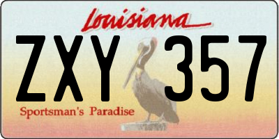 LA license plate ZXY357