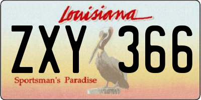 LA license plate ZXY366