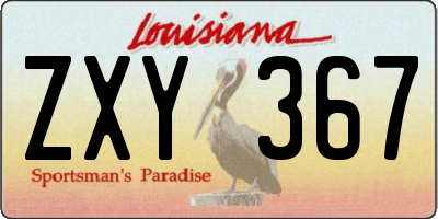 LA license plate ZXY367